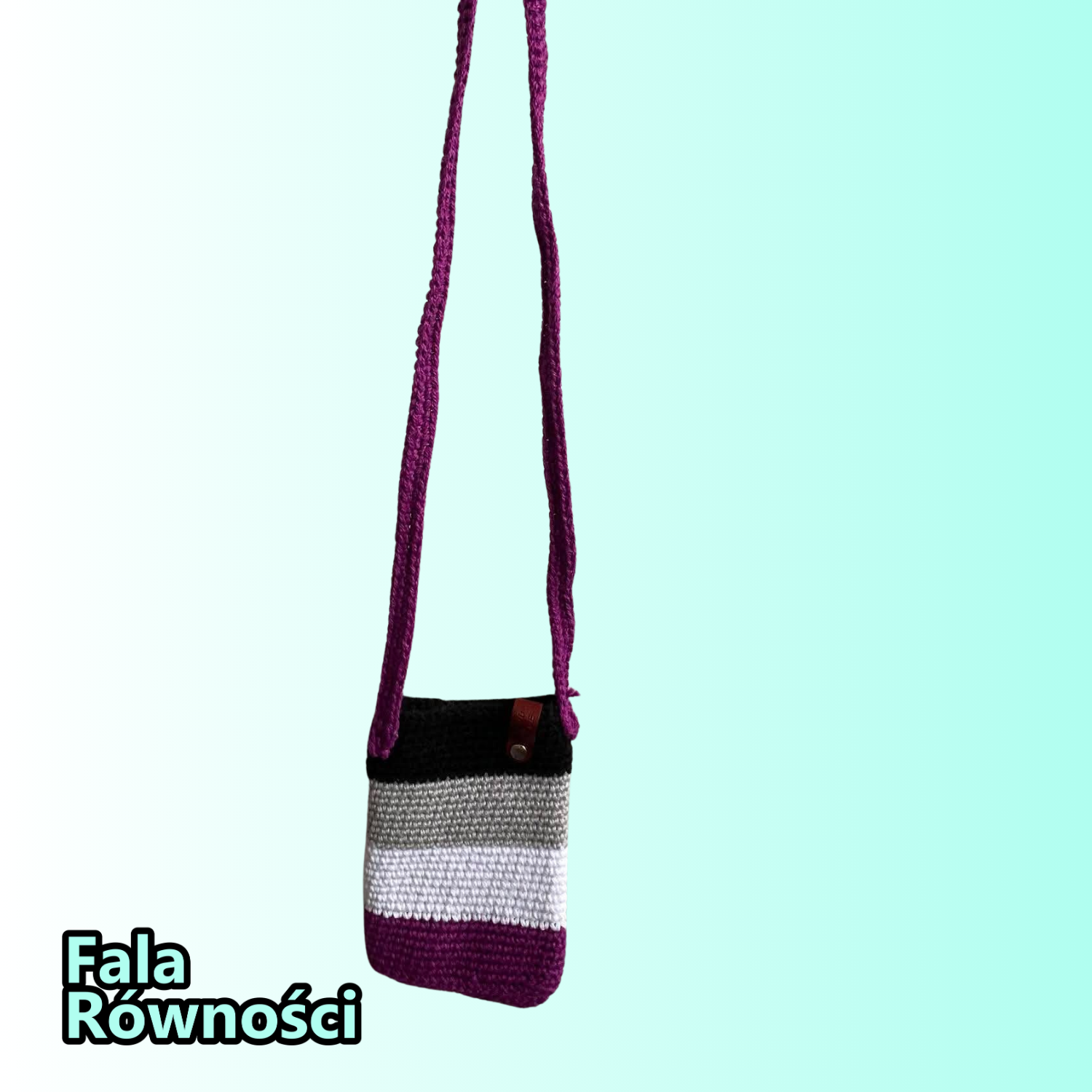 Dziergana torebka na telefon – handmade, bawełniana, w różnych wariantach queer - obrazek 9